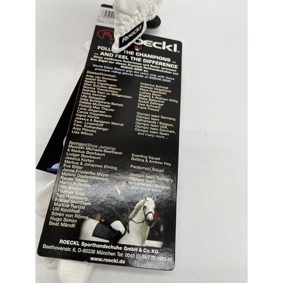 Roeckl Sports Roeck-Grip Equestrian Riding Gloves - White Size 6.5 - Picture 7 of 10